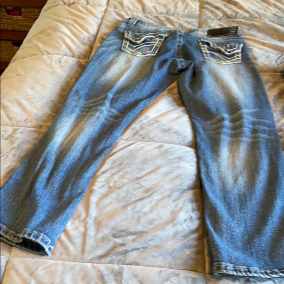 Red Rivet Jeans - Picture 2 of 3